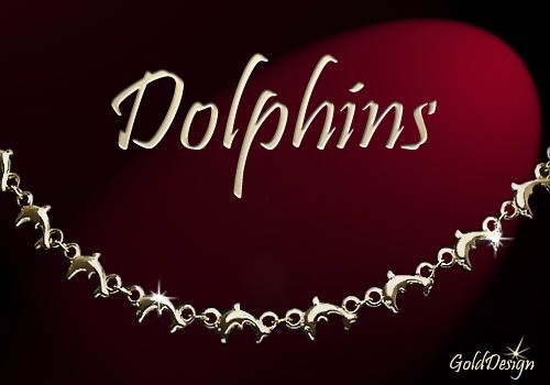 Dolphins - náramek zlacený